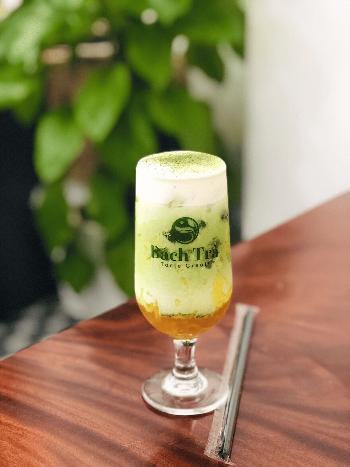 (Trà xoài matcha tại Bách Trà Tea & Coffee)